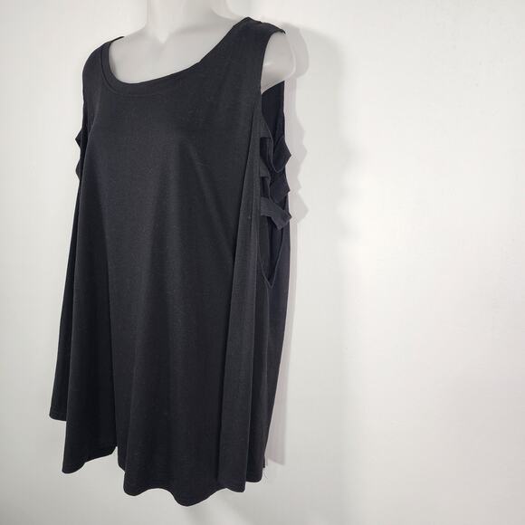 Leo Rosi Women's Gray Open Shoulder Long Sleeve Knit Top Size XL Casual Cutout - Picture 6 of 10